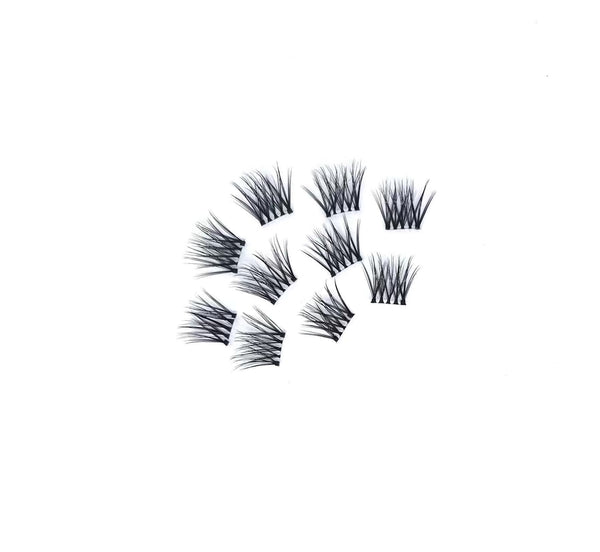magnetic lash clusters set with 10 individual long-length clusters for customizable natural curl lash boost
